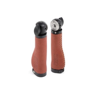 [Wooden Camera] Rosette Handle Pair (Brown Leather) - 272800